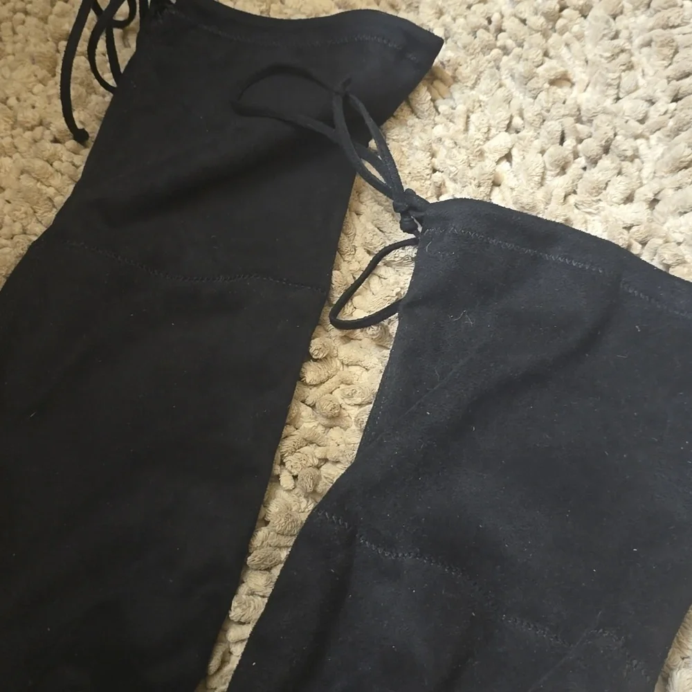 New A New Day Over The Knee Women's Size 5 1/2 Black Pull On Suede Boots 2